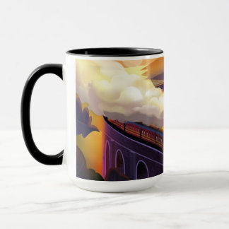Dampfzug über die Brücke in Schottland Tasse