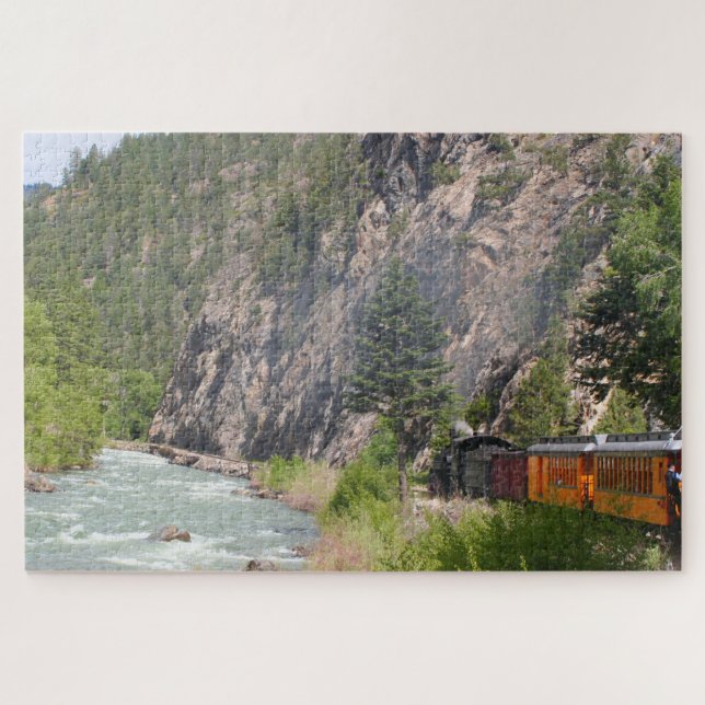 Dampfzug und Animas River, Colorado Puzzle (Horizontal)