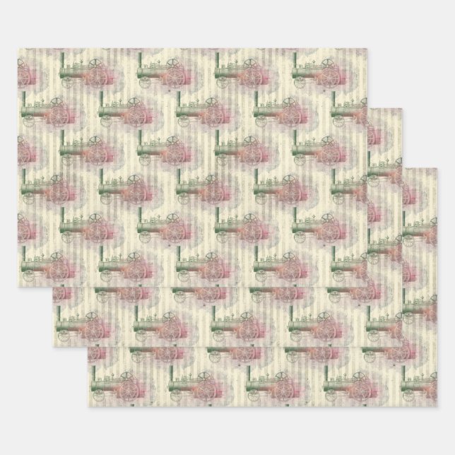 Dampfzug und Motor Geschenkpapier Set (Set)