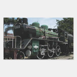 Dampfzug WW2 an der Kwai-Brücke Rechteckiger Aufkleber