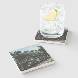 Dampfzug WW2 an der Kwai-Brücke Steinuntersetzer