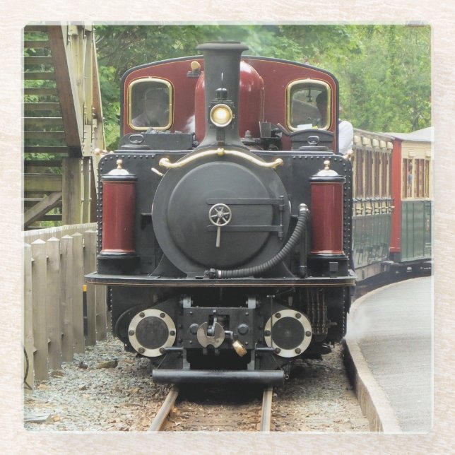 DAMPFZÜGE GLASUNTERSETZER (Vorderseite)