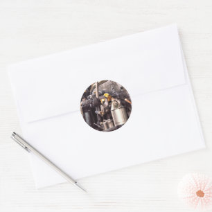 DAMPFZÜGE RUNDER AUFKLEBER