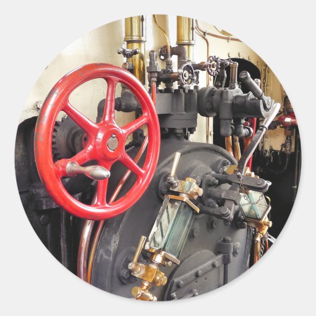 DAMPFZÜGE RUNDER AUFKLEBER (Vorderseite)