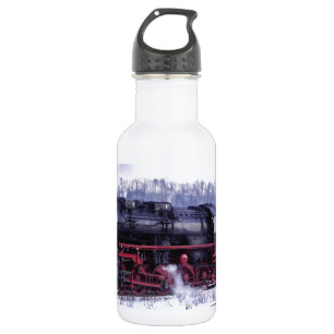 Dampfzuggleis Lokomotive Bahnhof Motor Edelstahlflasche