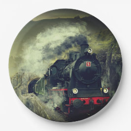 Dampfzuglokomotive Pappteller