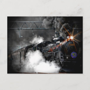 Dampfzuglokomotive Postkarte