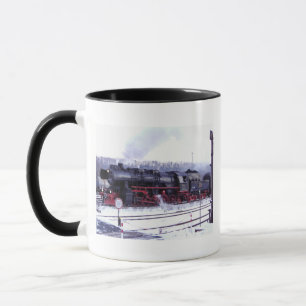Dampfzugs-Eisenbahn-Lokomotive Bahnstation Motor Tasse