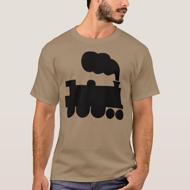 Dampfzugsymbol - Schwarz T-Shirt (Vorderseite)