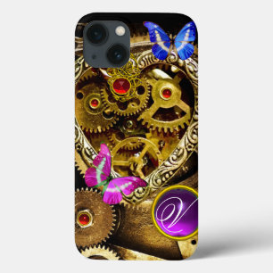 DAMPUNKHERZ, GEARS,GEMS,BUTTERFLIES-MONOGRAMM Case-Mate iPhone HÜLLE