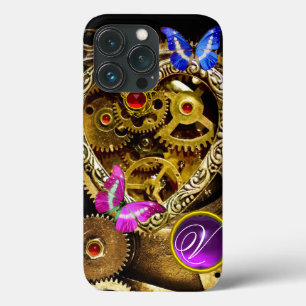 DAMPUNKHERZ, GEARS,GEMS,BUTTERFLIES-MONOGRAMM Case-Mate iPhone HÜLLE