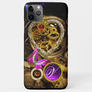 DAMPUNKHERZ, GEARS,GEMS,BUTTERFLIES-MONOGRAMM Case-Mate iPhone HÜLLE