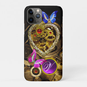 DAMPUNKHERZ, GEARS,GEMS,BUTTERFLIES-MONOGRAMM Case-Mate iPhone HÜLLE