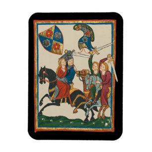 Damsel in Not, mittelalterliche Kunst des 14. Jahr Magnet