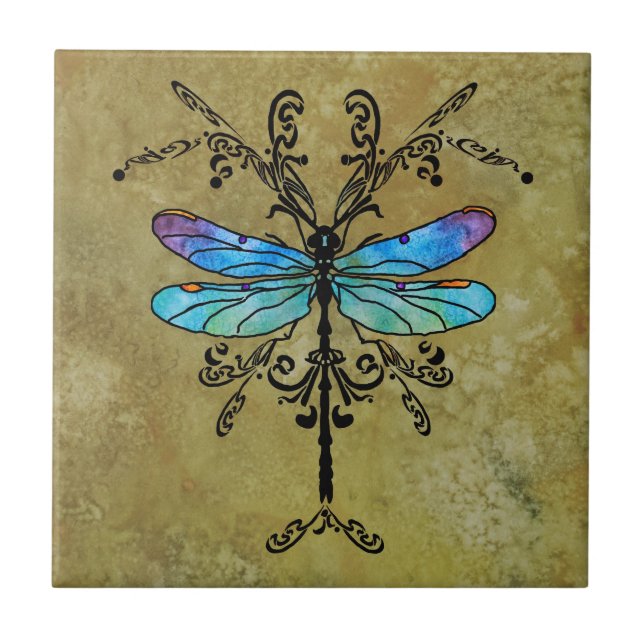 Damselfly Nouveau Fliese (Vorderseite)