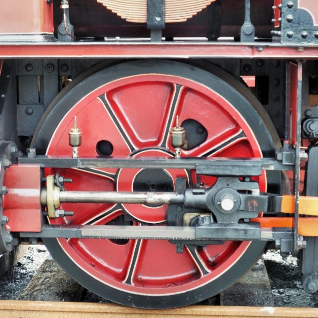 DAMTRAG SEIDENPAPIER (A photographic design of the wheel from a steam train.)