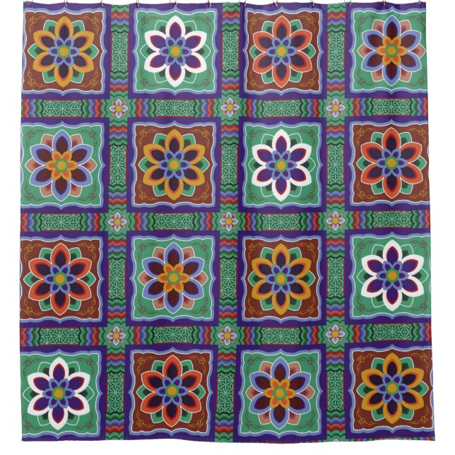 Dan-cheong. Koreanischer Traditioneller Tempel art Duschvorhang (Vorderseite)