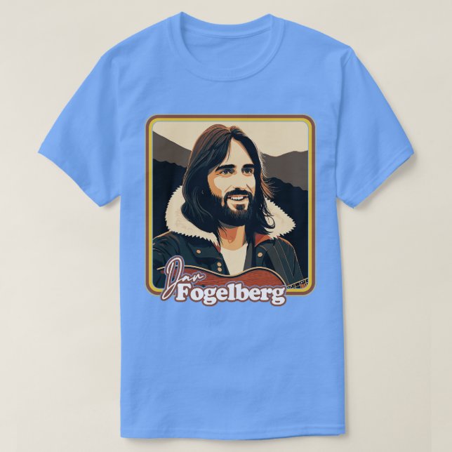 Dan Fogelberg Retro Illustration Style T-Shirt (Design vorne)
