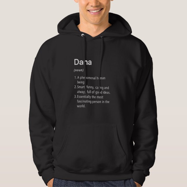 Dana Name Definition Funny Dictionary Hoodie (Vorderseite)