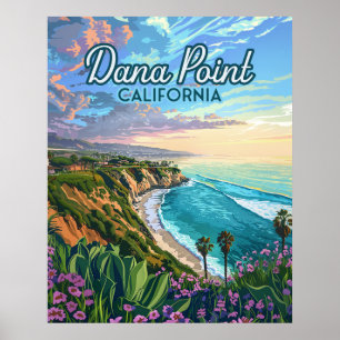 Dana Point California Beach Orange Landkreis Vinta Poster