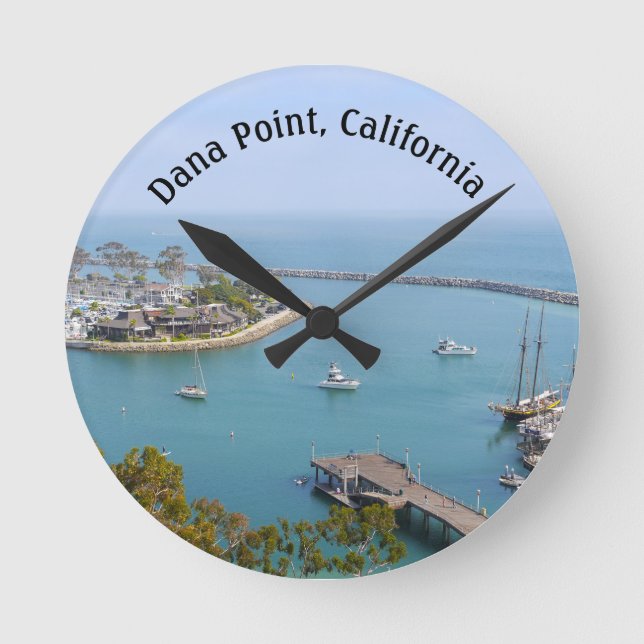 Dana Point California Runde Wanduhr (Vorderseite)