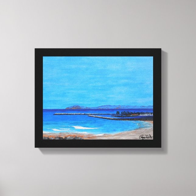 Dana Point Harbour unterzeichnet Leinwanddruck (Vorderseite)