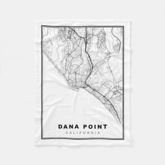 Dana Point Karte Fleecedecke (Vorderseite)