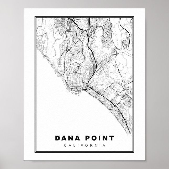 Dana Point Karte Poster (Vorne)