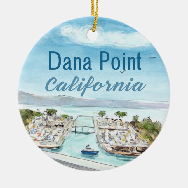 Dana Point Keramik Ornament - California Coastal B (Vorne)