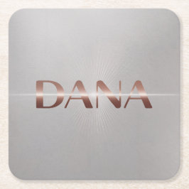 Dana Rose Gold Text Silver Untersetzer Set