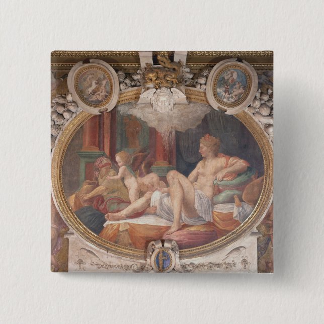 Danae, der die Dusche des Goldes empfängt Button (Vorderseite)