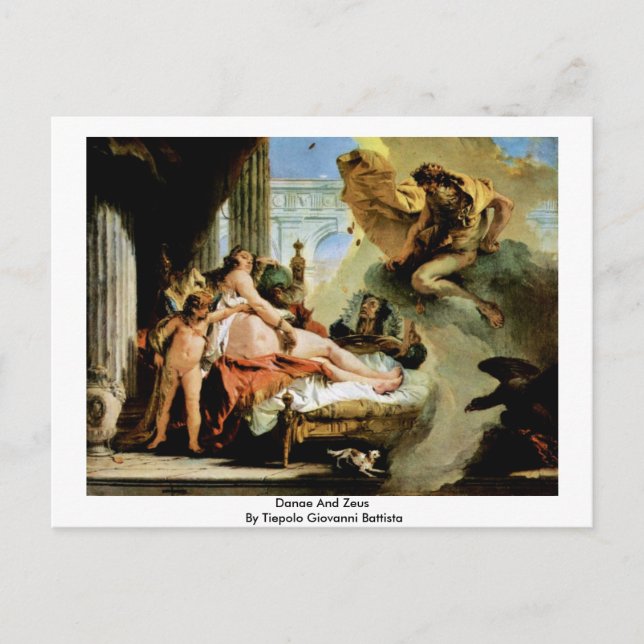 Danae und Zeus von Tiepolo Giovanni Battista Postkarte (Vorderseite)