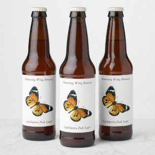 Danaus chrysippus - Schlichter Tiger oder afrikani Bierflaschenetikett