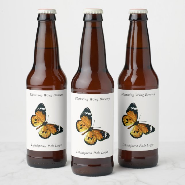 Danaus chrysippus - Schlichter Tiger oder afrikani Bierflaschenetikett (Flaschen)