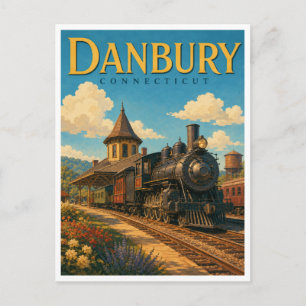 Danbury Connecticut Eisenbahnmuseum GeoSaga Postkarte