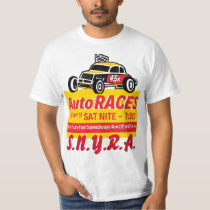 Danbury Fair Speedways Rennarena Schild Logo Gelb T-Shirt