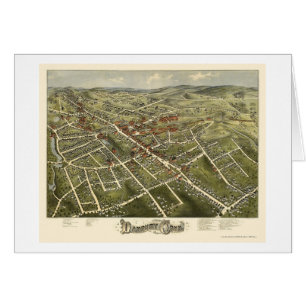 Danbury, panoramische Karte CT - 1875