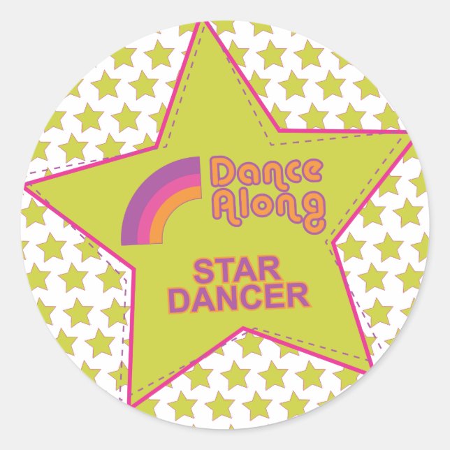 dancalong_star_dancer_stickersheet runder aufkleber (Vorderseite)