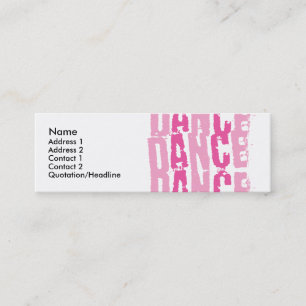 Dance3, Name, Adresse 1, Adresse 2, Kontakt 1,… Mini Visitenkarte