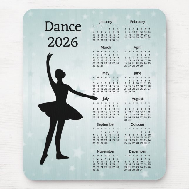 Dance 2026 Calendar  Mousepad (Vorne)
