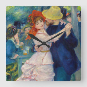 Dance at Bougival, 1883 by Pierre-Auguste Renoir Quadratische Wanduhr