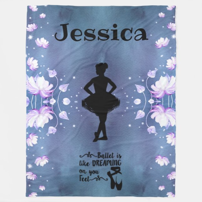 Dance Ballerina Dreaming Fleece Blanket (Vorderseite)