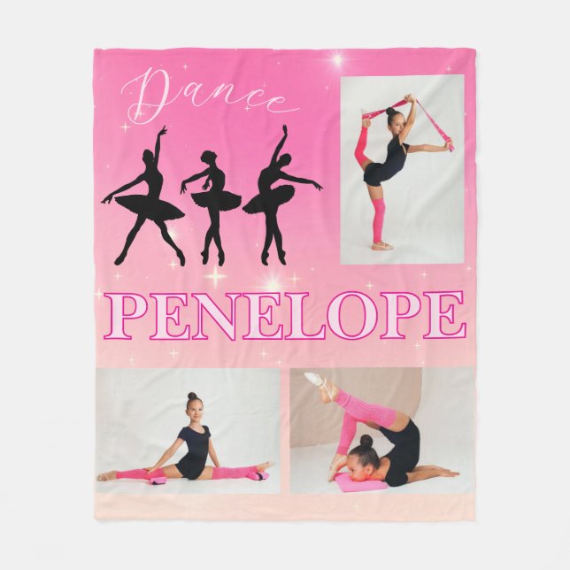 Dance Ballet Pink Gradient 3 Foto Personalisiert Fleecedecke (Vorderseite)
