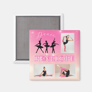 Dance Ballet Pink Gradient 3 Foto Personalisiert Magnet
