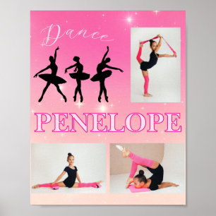 Dance Ballet Pink Gradient 3 Foto Personalisiert Poster