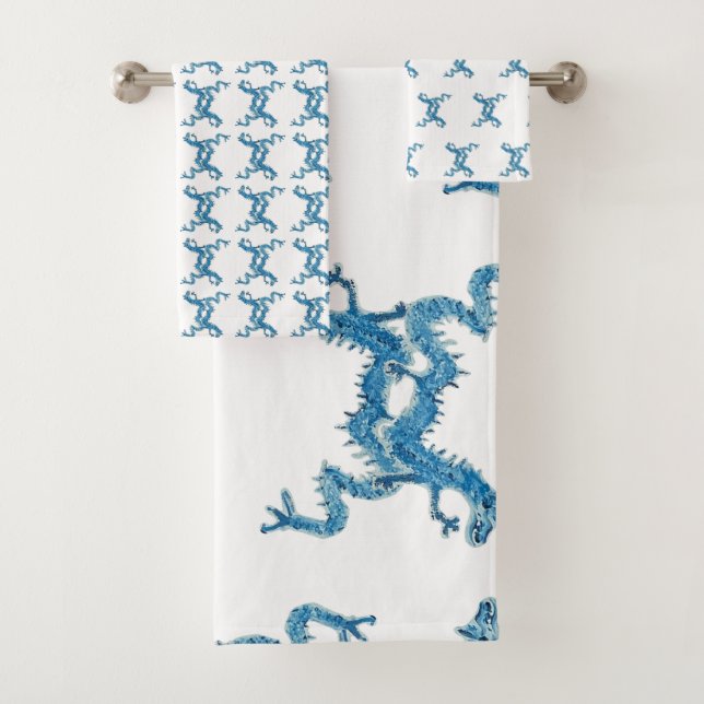 Dance Chinese Blue Dragon CC Badetuch Set (Insitu)