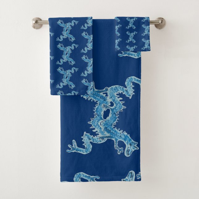 Dance Chinese Blue Dragon CC Badetuch Set (Insitu)