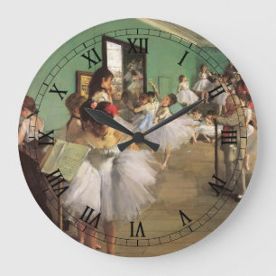 Dance Class by Degas, Vintager Impressionismus Bal Große Wanduhr