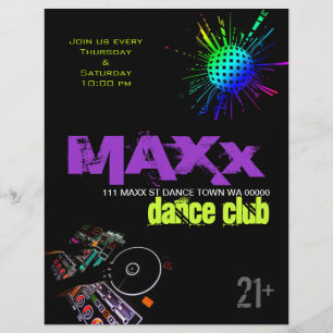 Dance Club DJ Disco Ball Flyer Einladung