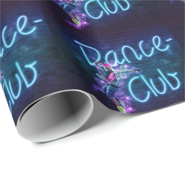 Dance Club Neon Party Dancer Geschenkpapier (Rolleneckpunkt)